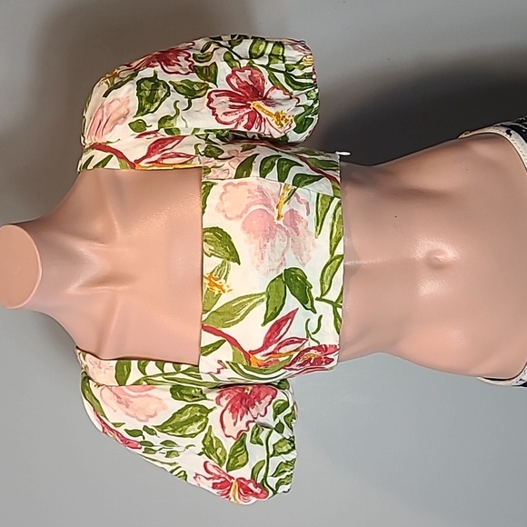 Reformation Jonas crop top Linen Size 2 Vacation Resortwear Romantic Bohemian - Picture 2 of 12